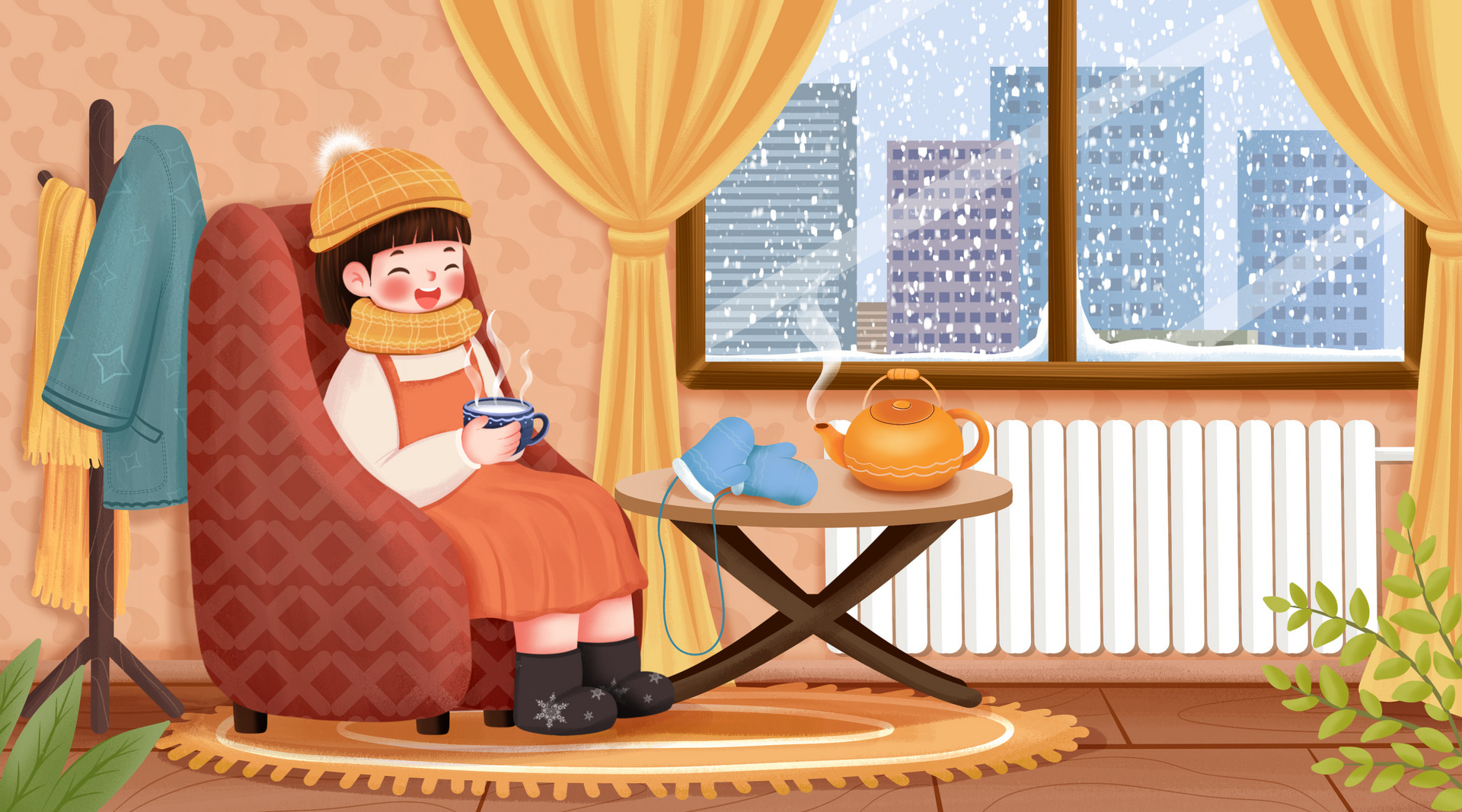 摄图网_402027928_banner_在家中喝茶取暖的女孩温馨插画（企业商用）.jpg